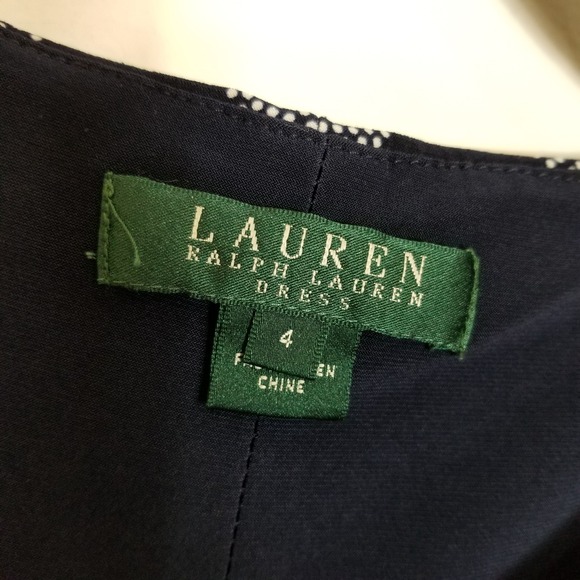 Lauren Ralph Lauren Lighthouse Navy Colonial Cream Boatneck Dress Sz 4 Preppy - Picture 8 of 10